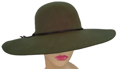 Green Felt Wide Brim
